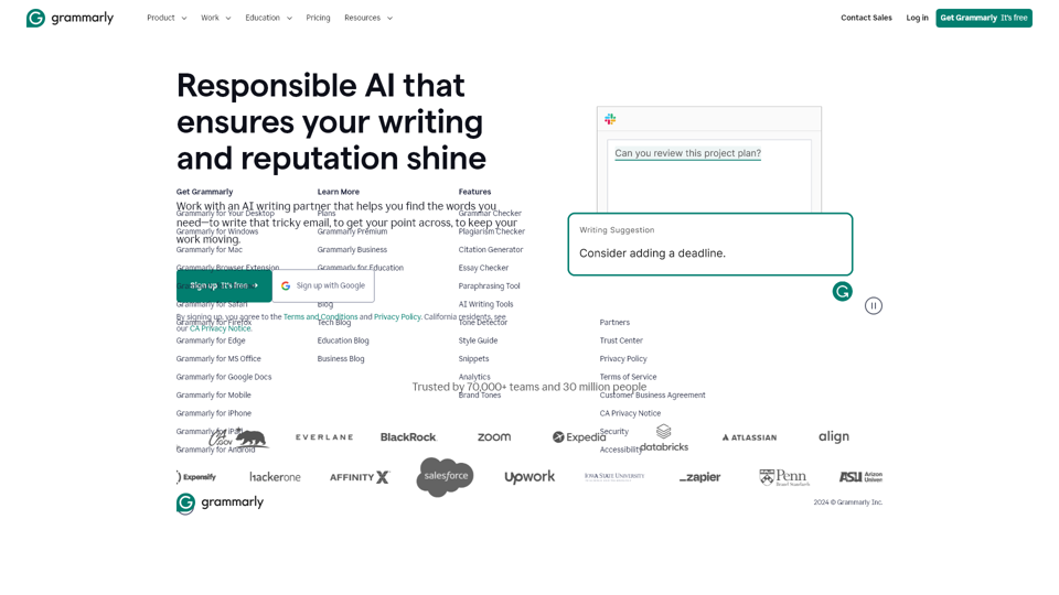 Grammarly: Free AI Writing Assistance