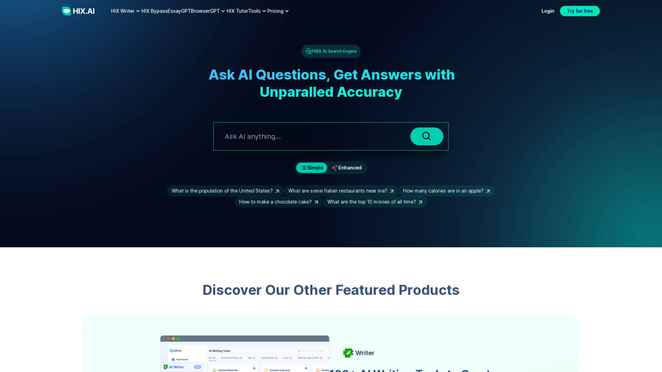 Ask AI - AI Search Engine - Free & Accurate Answers | HIX AI