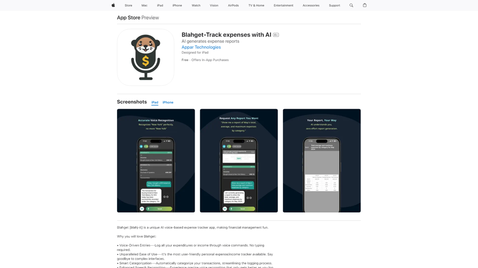 ‎Blahget-Track expenses with AI on the App Store