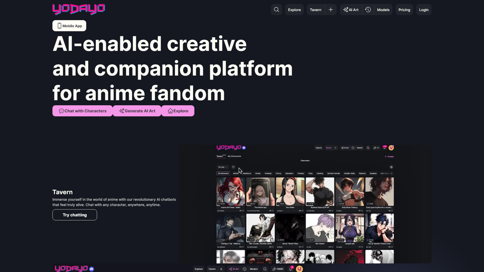 Yodayo — AI-enabled creative platform for anime fandom