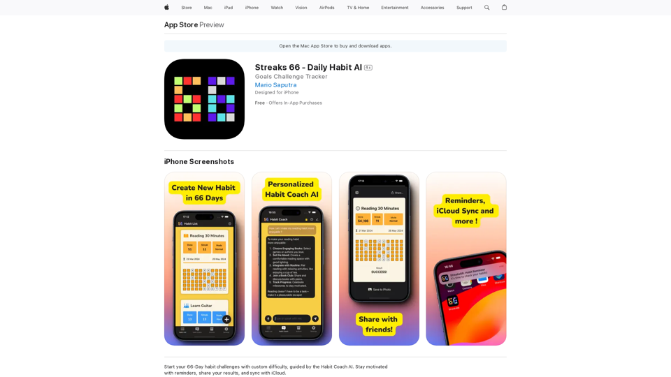 Streaks 66 - Daily Habit AI on the App Store