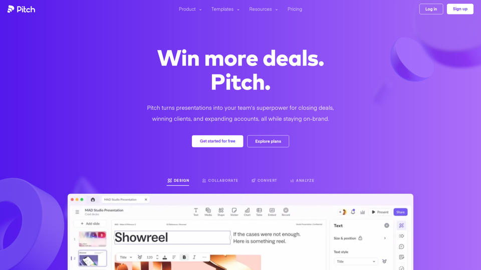 Presentation software for fast-moving teams | Pitch