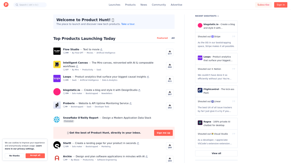 Product Hunt – The best new products in tech.