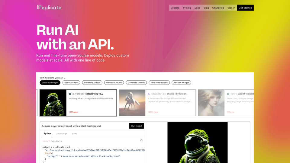 Replicate — Run AI with an API