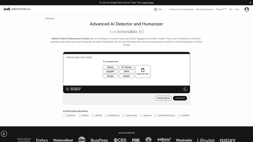 AI Detector, AI Checker, & AI Humanizer | Undetectable AI