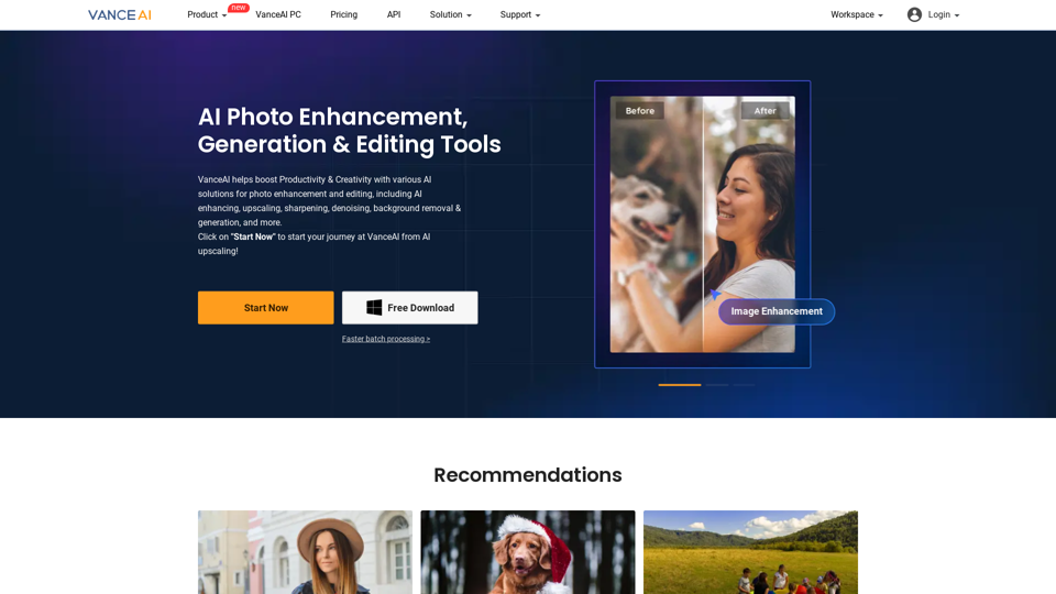 VanceAI | AI Photo Enhancement, Generation & Editing Tools Provider