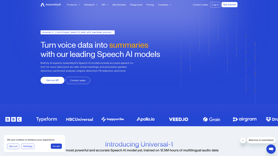 AssemblyAI | AI models to transcribe and understand speech