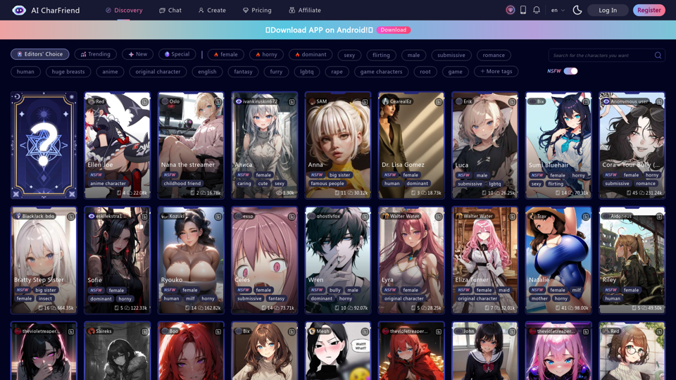 Discover NSFW AI Character For Free on AI CharFriend