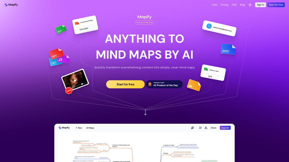 Mapify: Transform anything to mind maps by AI, formerly Chatmind