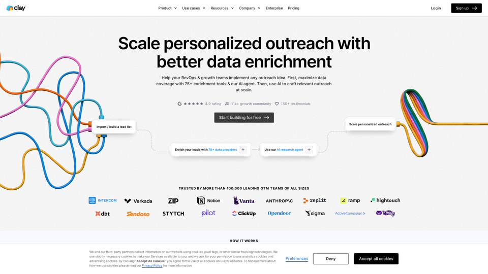 Clay - Uplevel your data enrichment. Scale personalized outreach.