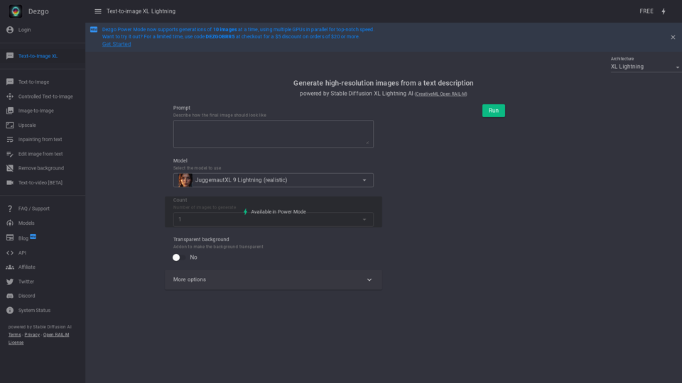 Text-to-image XL Lightning AI Image Generator - Dezgo