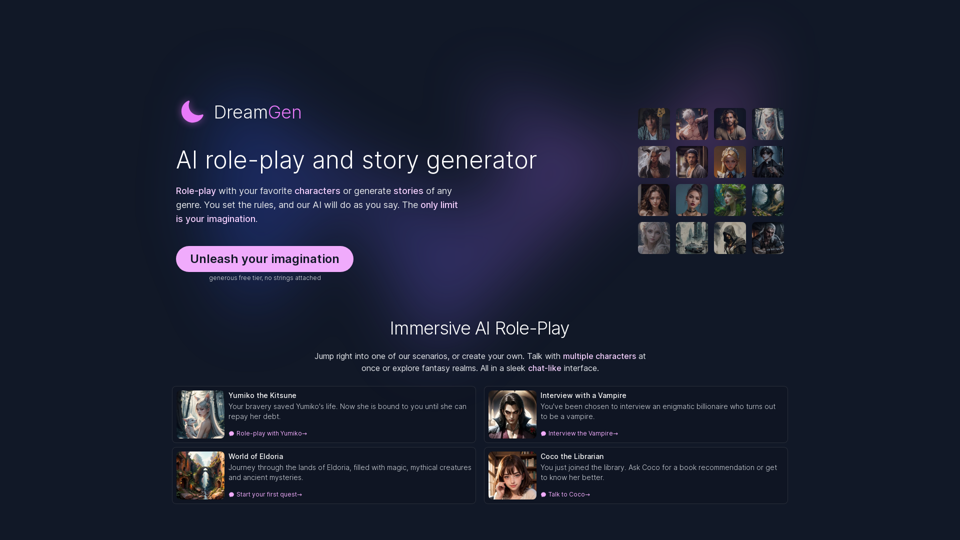 AI Role-Play and Story Generator | DreamGen