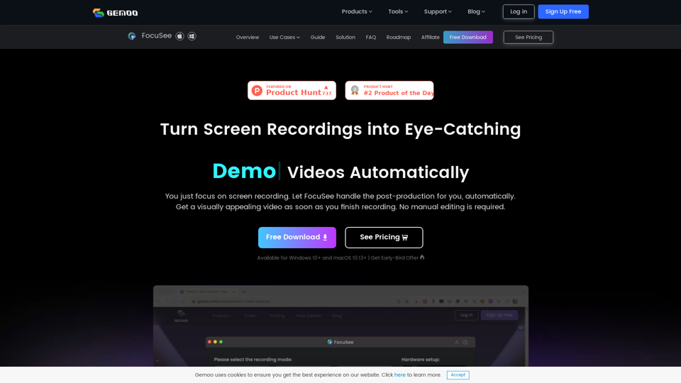 FocuSee | Screen Recording with Automatic Zoom In on the Video