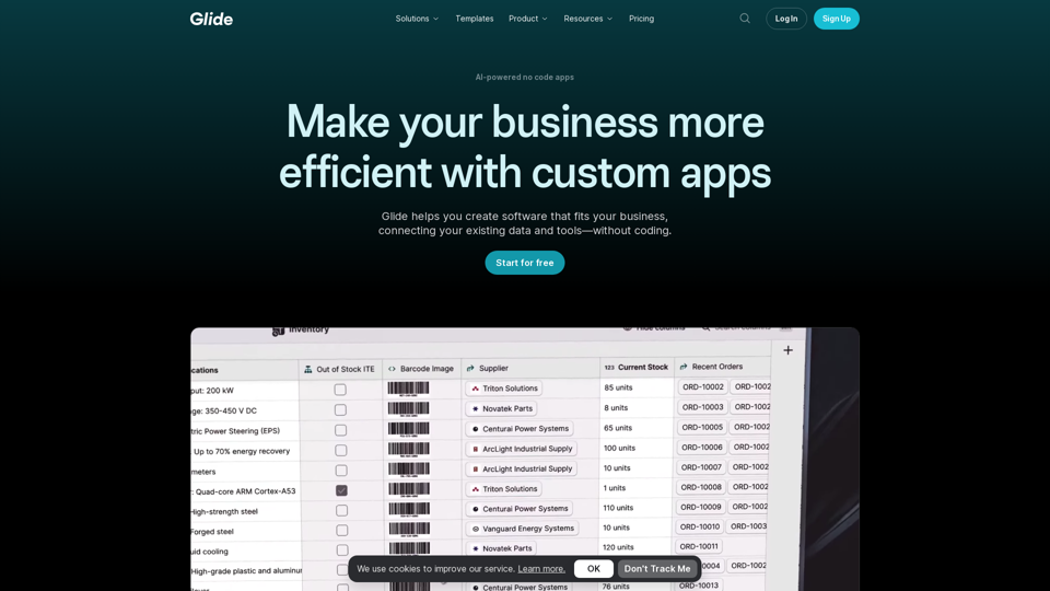 Glide | No Code App Builder | No Code Application Development | Power Your Apps with AI