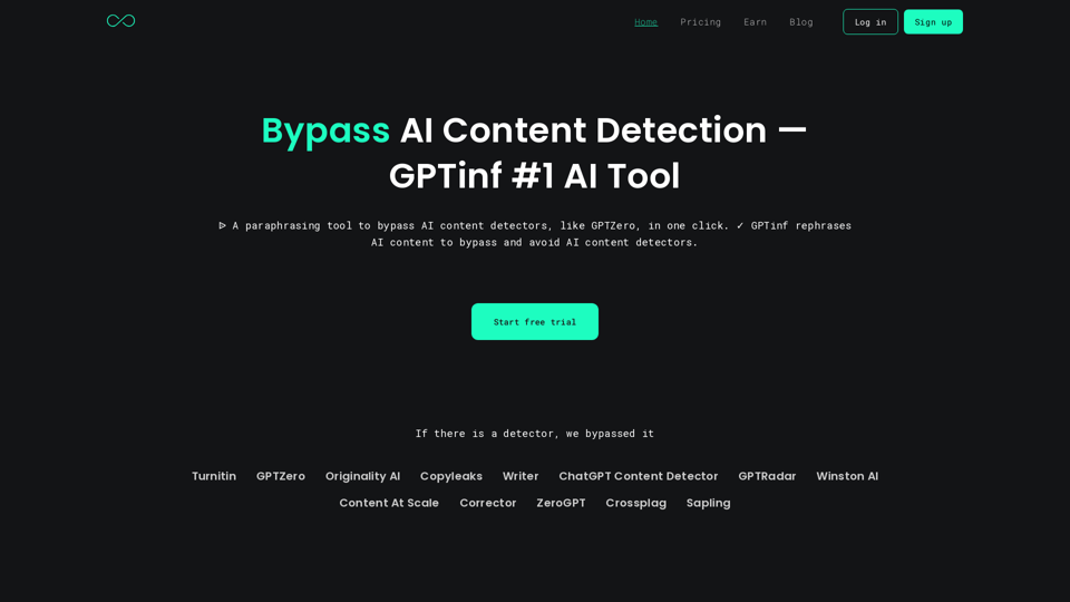 Bypass AI detectors - GPTinf