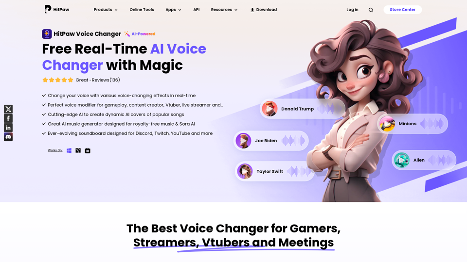 HitPaw Voice Changer - Best Free Real-time AI Voice Changer