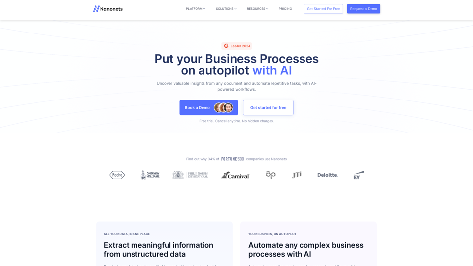 Intelligent Automation AI for Business Processes | Nanonets