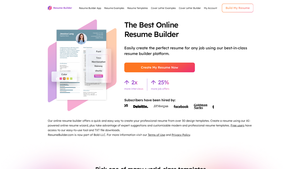 The Best Free Online Resume Builder - ResumeBuilder.com