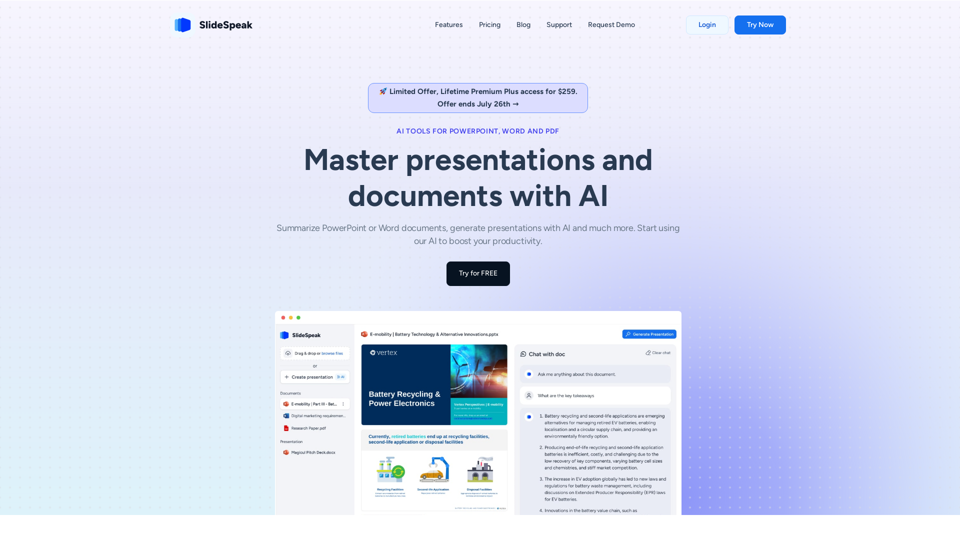 SlideSpeak - Your AI to create presentations powered by ChatGPT