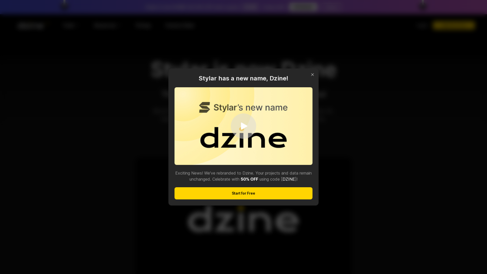 Dzine (formerly Stylar.ai) - The Most Controllable AI Image & Design Tool