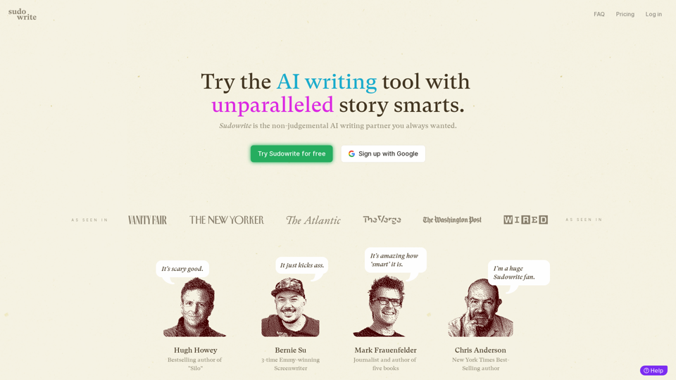 Sudowrite - Best AI Writing Partner for Fiction