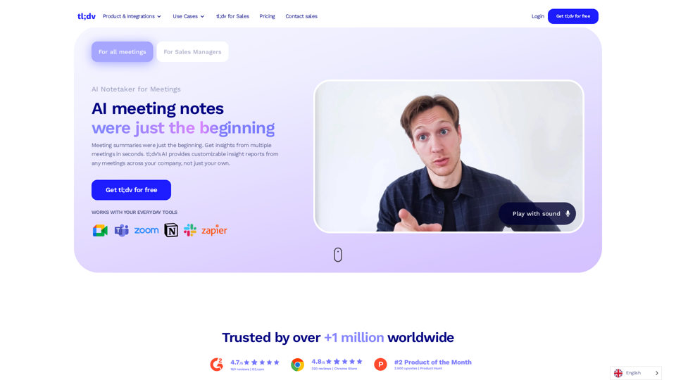 tl;dv.io | AI Meeting Notetaker for Zoom, Google Meet & MS Teams