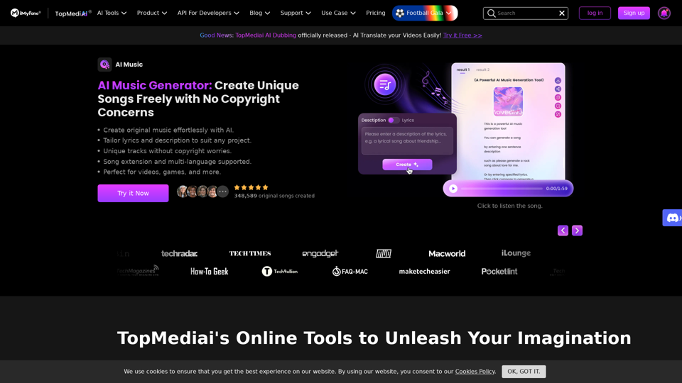 TopMediai: Premier Destination for AI-Powered Audio Tools & More