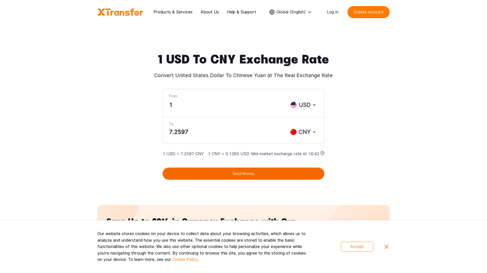 Currency Converter | Convert USD to CNY - XTransfer