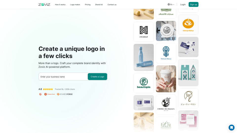 Zoviz - One-Click Branding, Create Logos & Brand kit Instantly