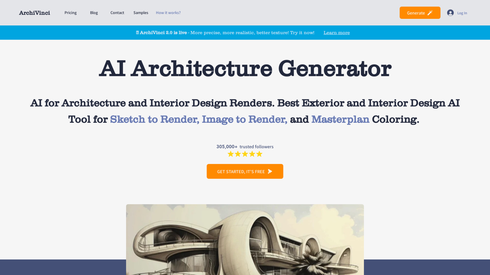 ArchiVinci | AI Architecture Generator. Exterior, Interior & Masterplan Renderings With AI