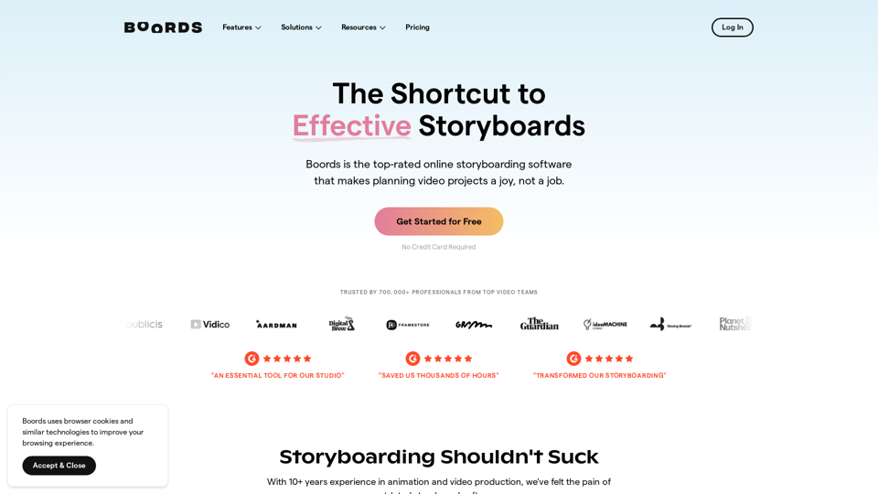 Free Online Storyboard Software | Boords