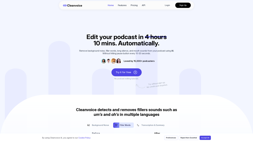 Cleanvoice AI | Edit Audio & Video Podcast in 10 Mins, in Clicks | AI Podcast Editor