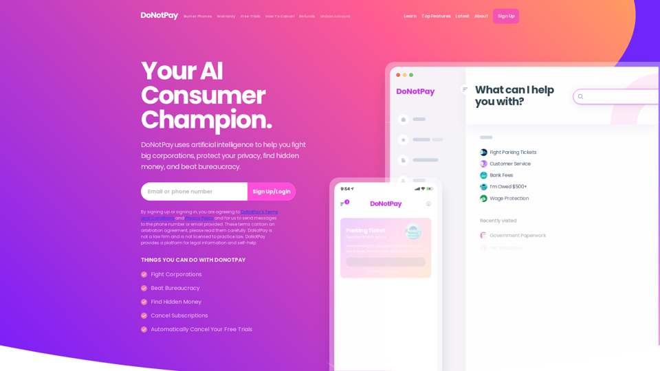 DoNotPay - Your AI Consumer Champion