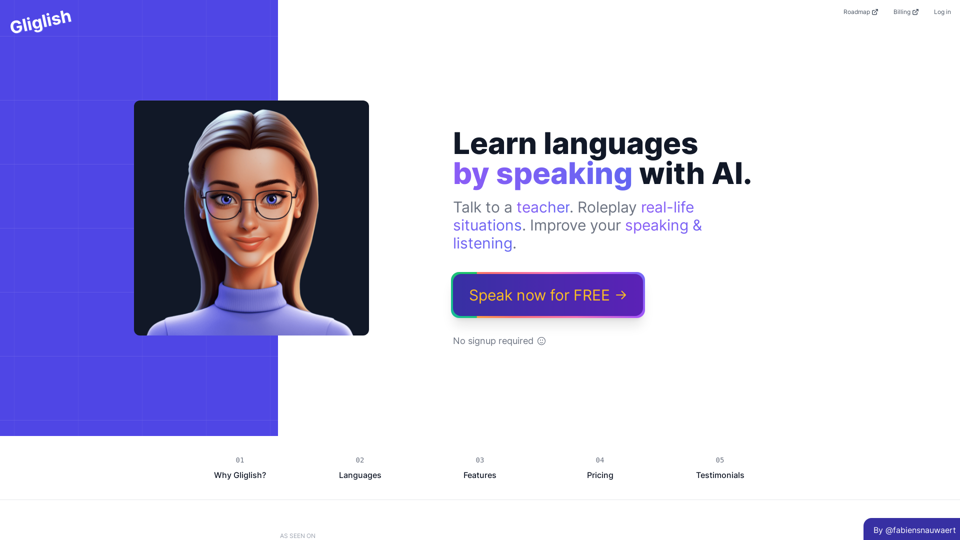 Gliglish · Learn languages by speaking with AI