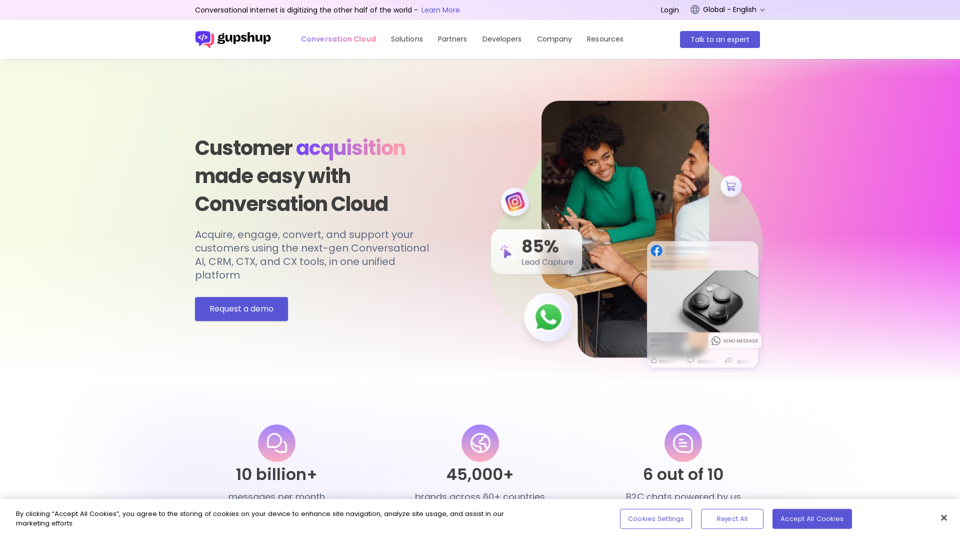 Gupshup - Conversational tools for customer engagement
 - Gupshup