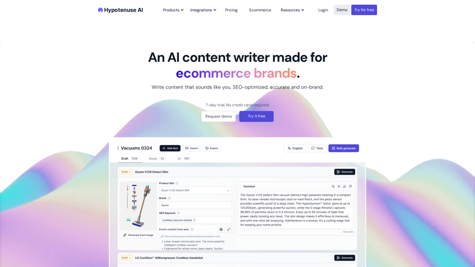 Hypotenuse AI: AI Writing Assistant & Text Generator