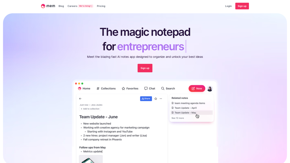 Mem – The AI Notes App That Keeps You Organized