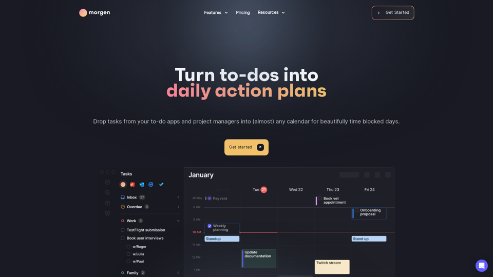 Morgen Calendar and Task Manager