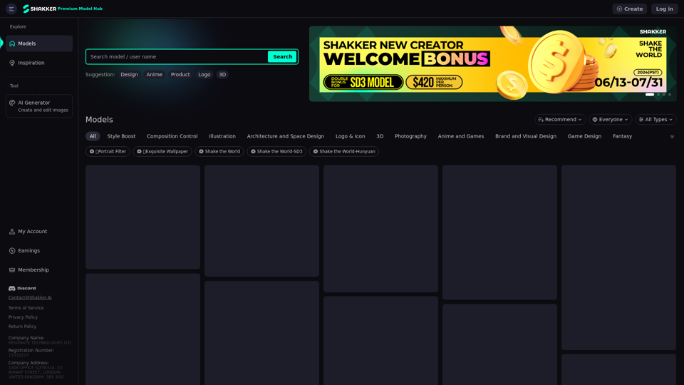 Shakker AI - Premium Stable Diffusion Model Hub