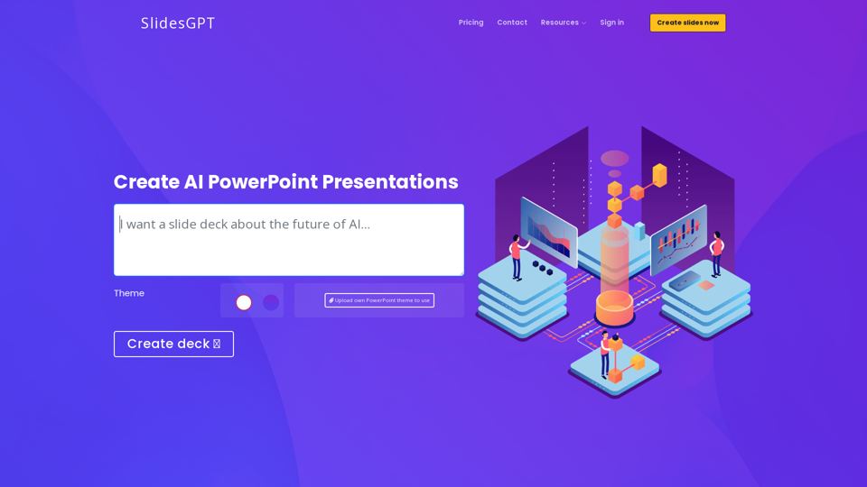 SlidesGPT AI PowerPoint Generator Powered by ChatGPT API