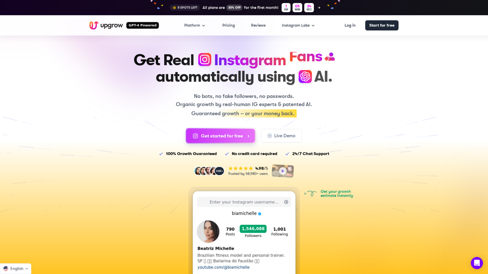 UpGrow: #1 AI-Powered Instagram Growth | Real IG Followers