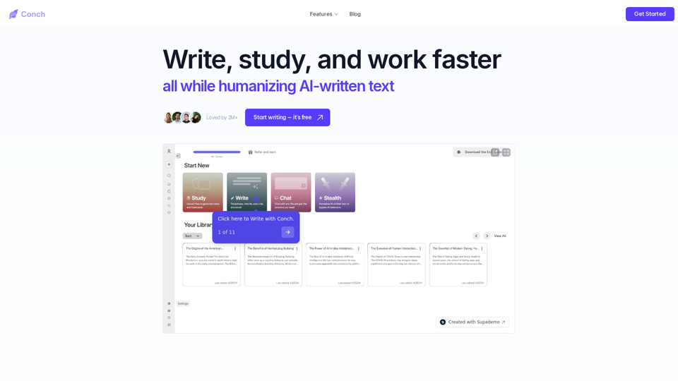 Conch AI - Your Undetectable AI Essay Writing and Research Assistant