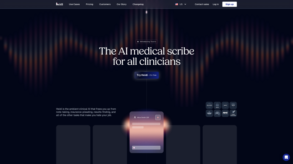 Heidi | Free AI Medical Scribe | Your AI Resident