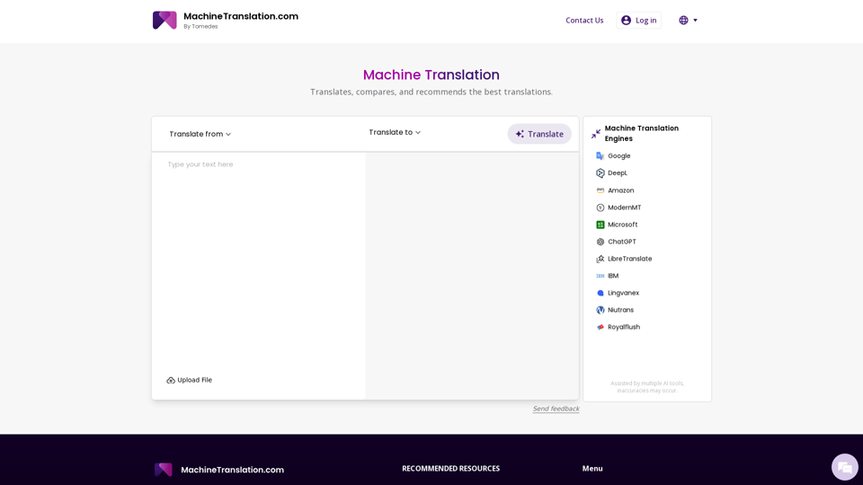 Machine Translation - Online Translator
