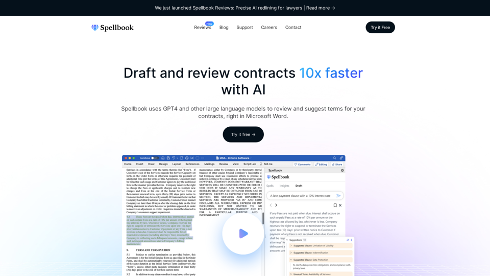 Spellbook - AI Contract Drafting & Review