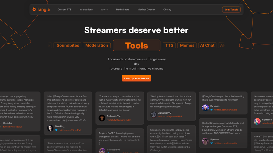 Tangia - Interactive Streaming