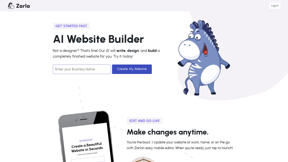 Zarla AI Website Builder - Create Your Website 100x Faster