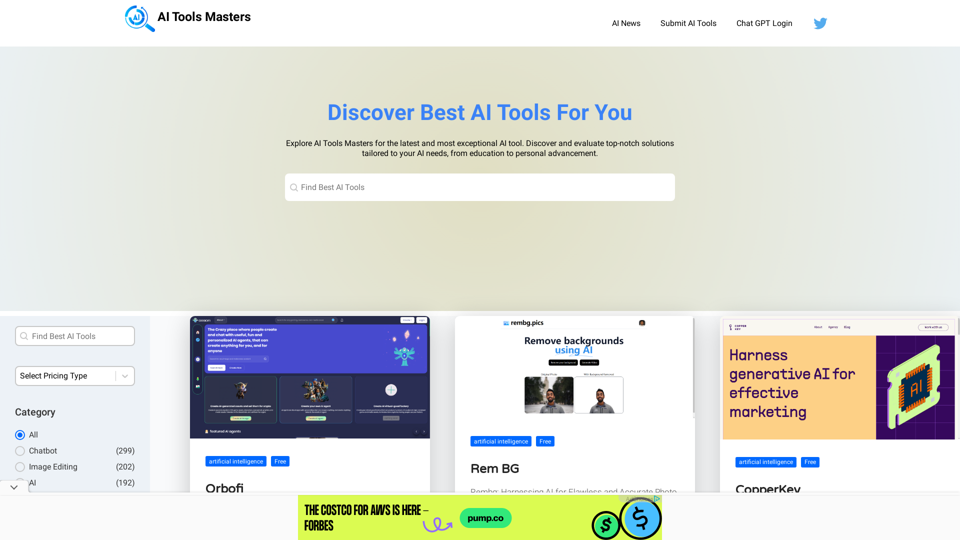 Discover Best AI Tools For You - AI Tools Masters