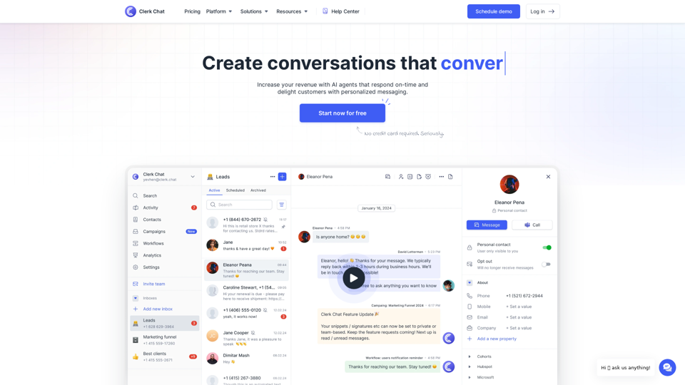 Business Messaging Platform | Clerk Chat