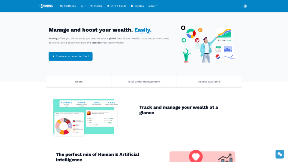 Manage and boost your wealth. Easily. • Moning 🚀